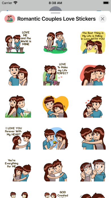 Romantic Couples Love Stickersのおすすめ画像3