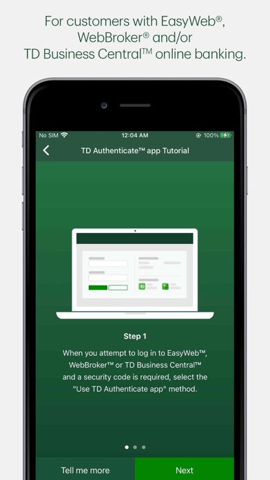 TD Authenticate Screenshot