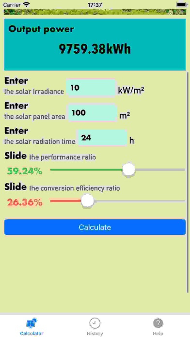 SolarPanelsCalc Screenshot
