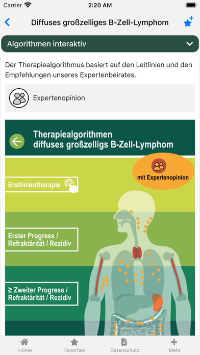 Non-Hodgkin-Lymphom onkowissen Screenshot