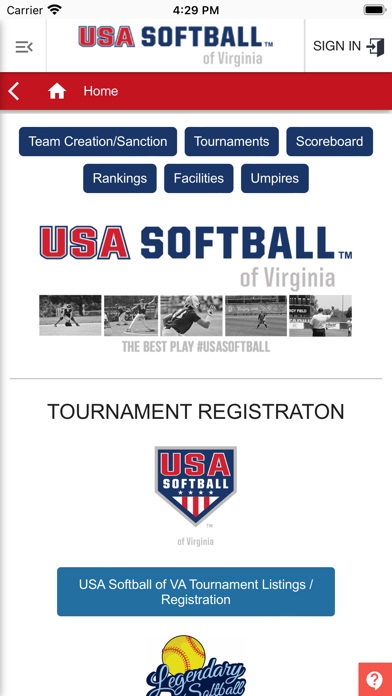 USA Softball of VA Screenshot