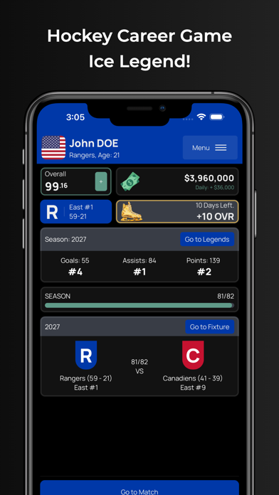 Hockey Career Game: Ice Legend Screenshot