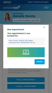 grifols plasma donor hub iphone screenshot 1