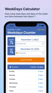 weekdays counter iphone screenshot 1