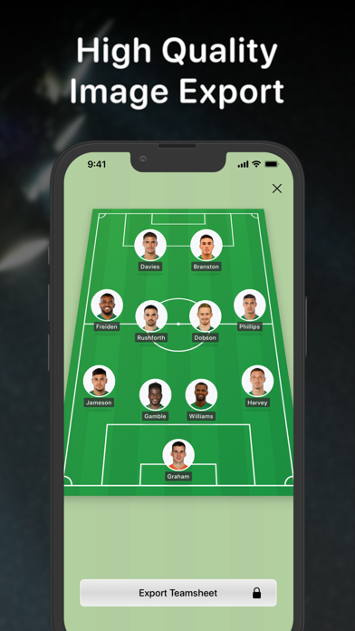 Teamsheet - Soccer Formation Screenshot