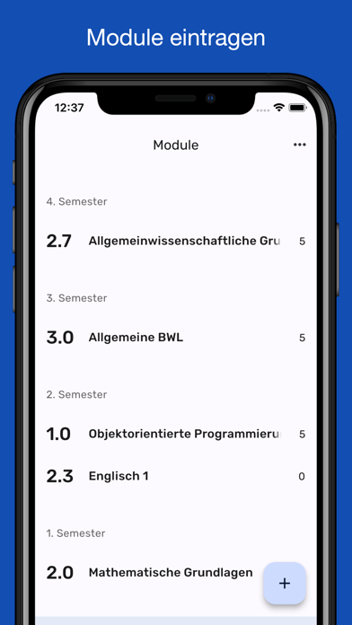 Studium Stundenplan Screenshot