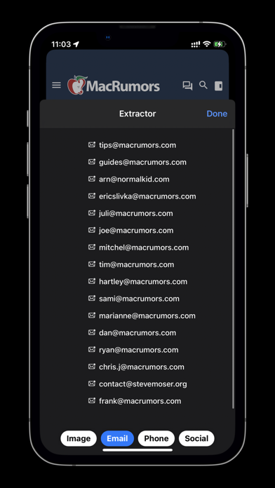 Extractor for Safari Screenshot