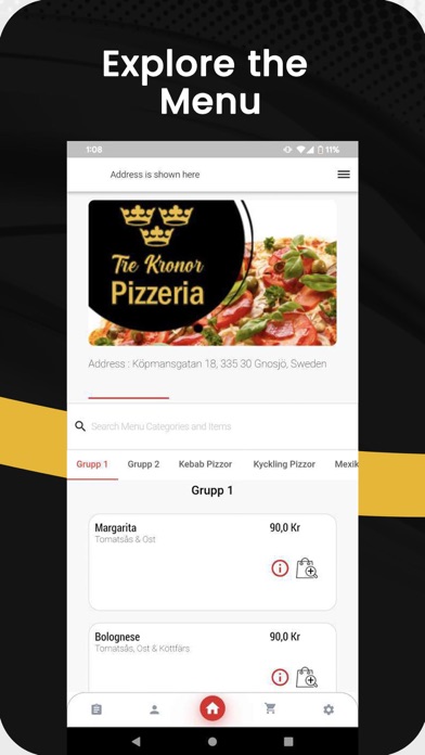 Tre Kronor Pizzeria Gnosjö Screenshot