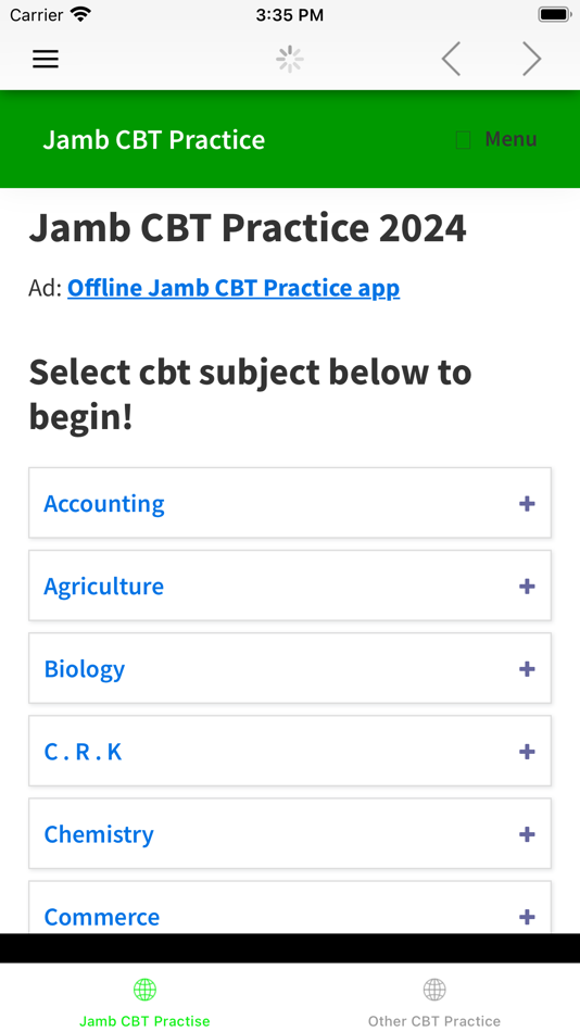 JAMB CBT Practice & Results + - 3.4 - (iOS)