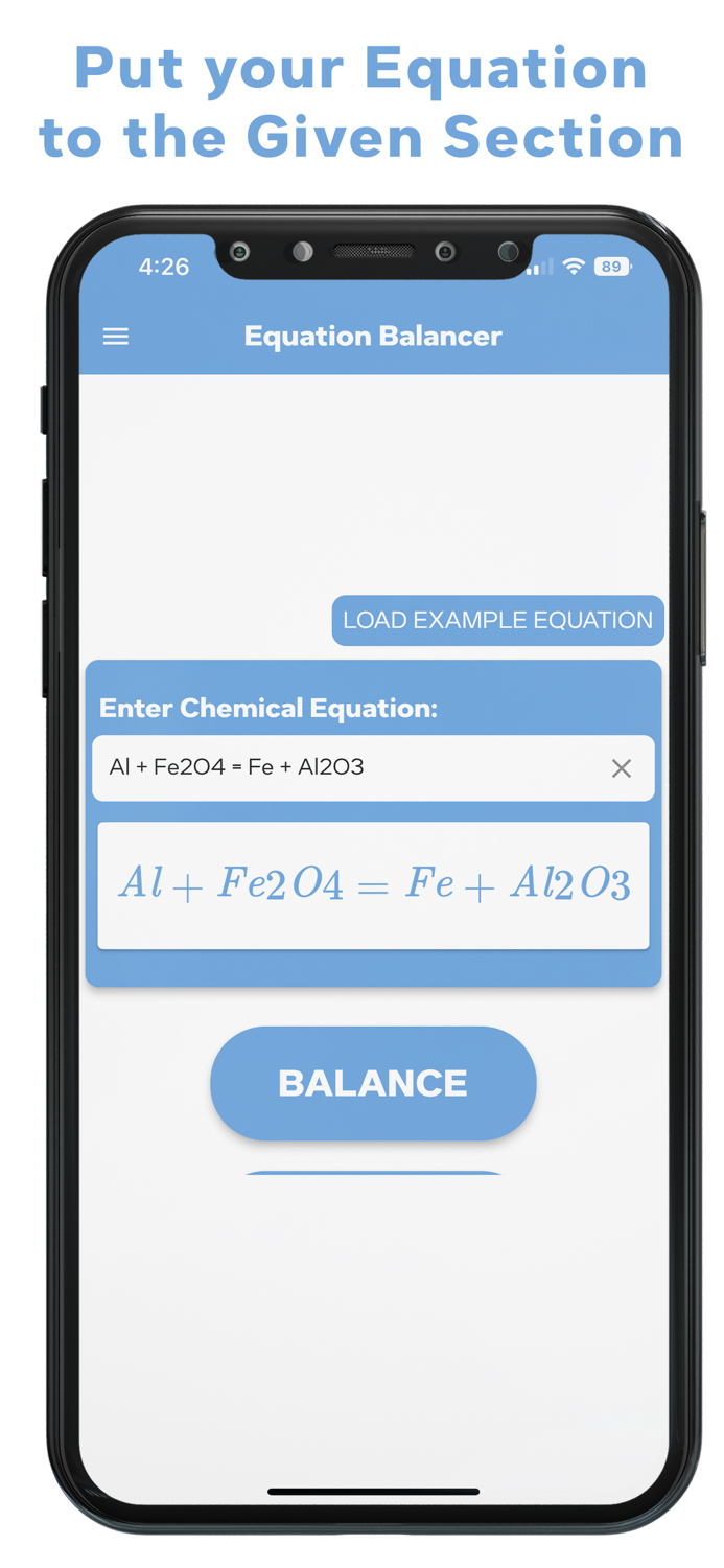 Chemical Equation Balancer App