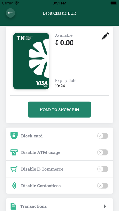 Trusted Novus Bank Cards Screenshot
