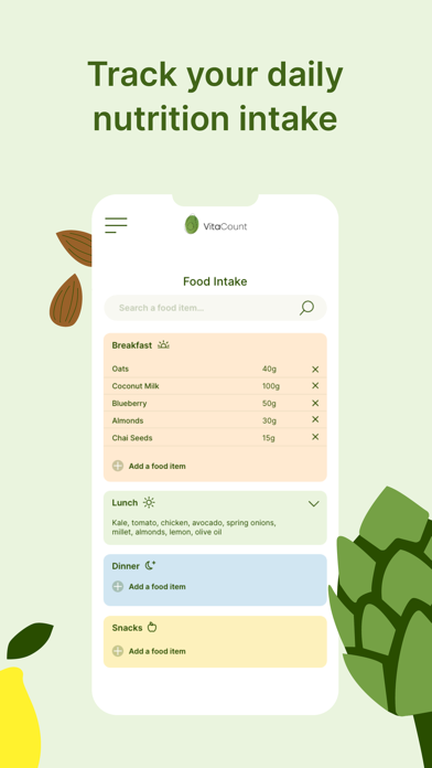 VitaCount: Daily Nutrition App Screenshot