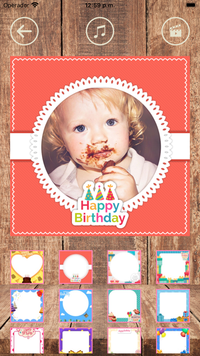 Birthday videos with frames Screenshot