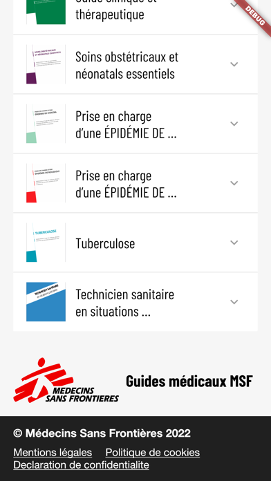 MSF Medical Guidelines Screenshot