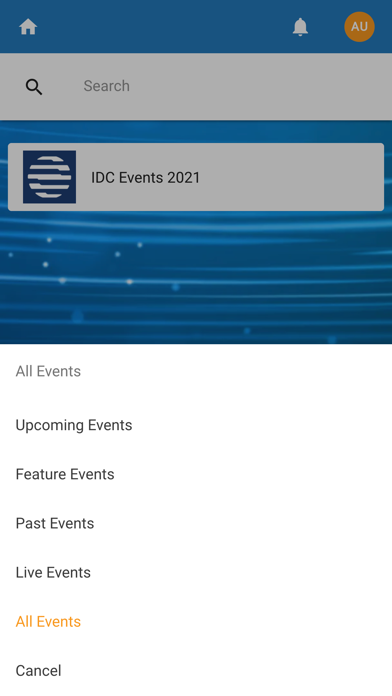 IDC Events Portal Screenshot