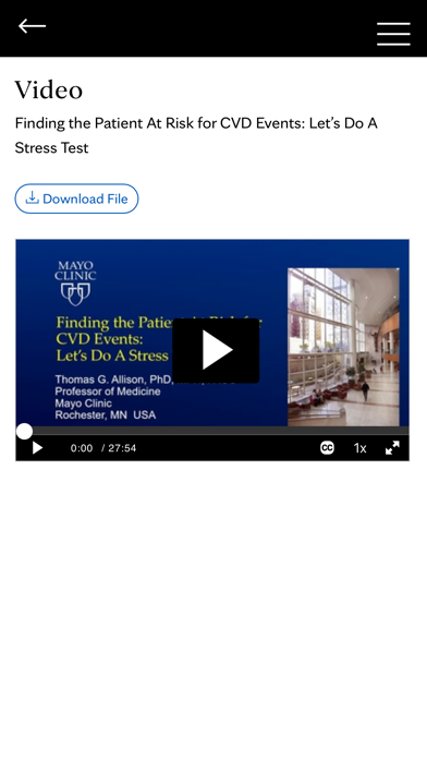 Mayo Clinic Cardiovascular CME Screenshot