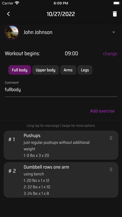 TRYHARD – Workout calendar Screenshot