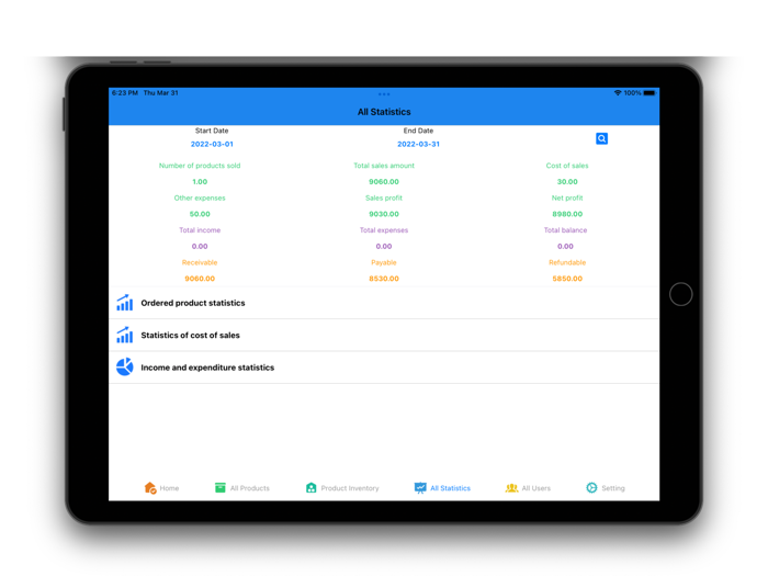 Daily Sales Tracker Online App