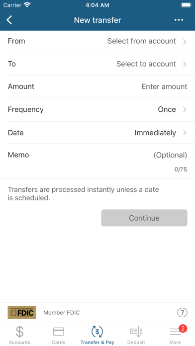 County Savings Bank Screenshot