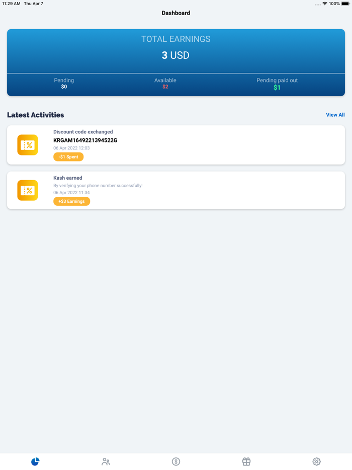 Kashee Earn Cash-back Rewards