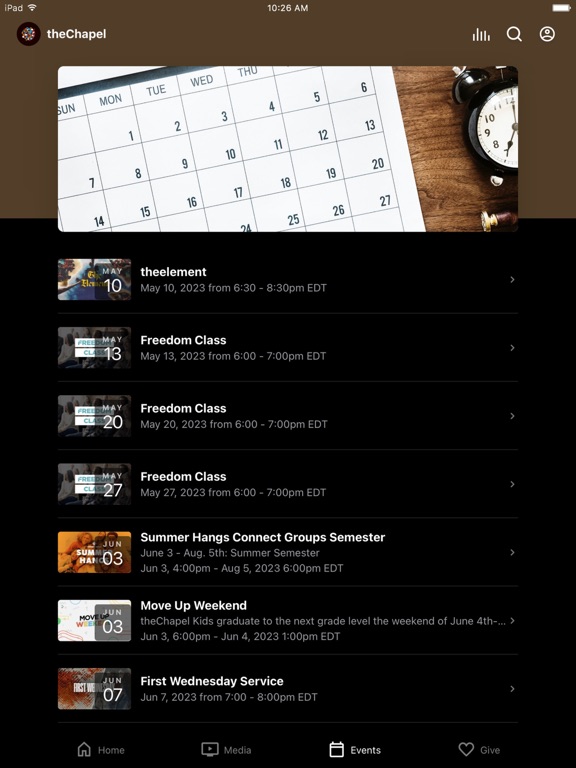 theChapel App iPad screenshot 3 - Lifestyle app