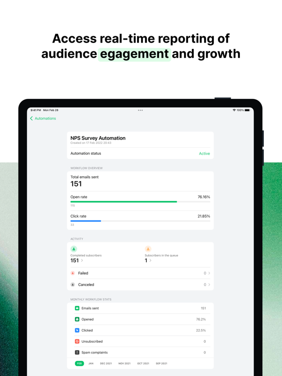 MailerLite Manager iPad screenshot 8 - Business app