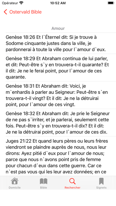Ostervald Bible Screenshot