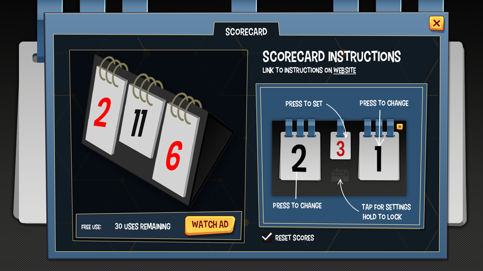 #2. Backgammon Score Card (iOS) 由: Stones & Dice