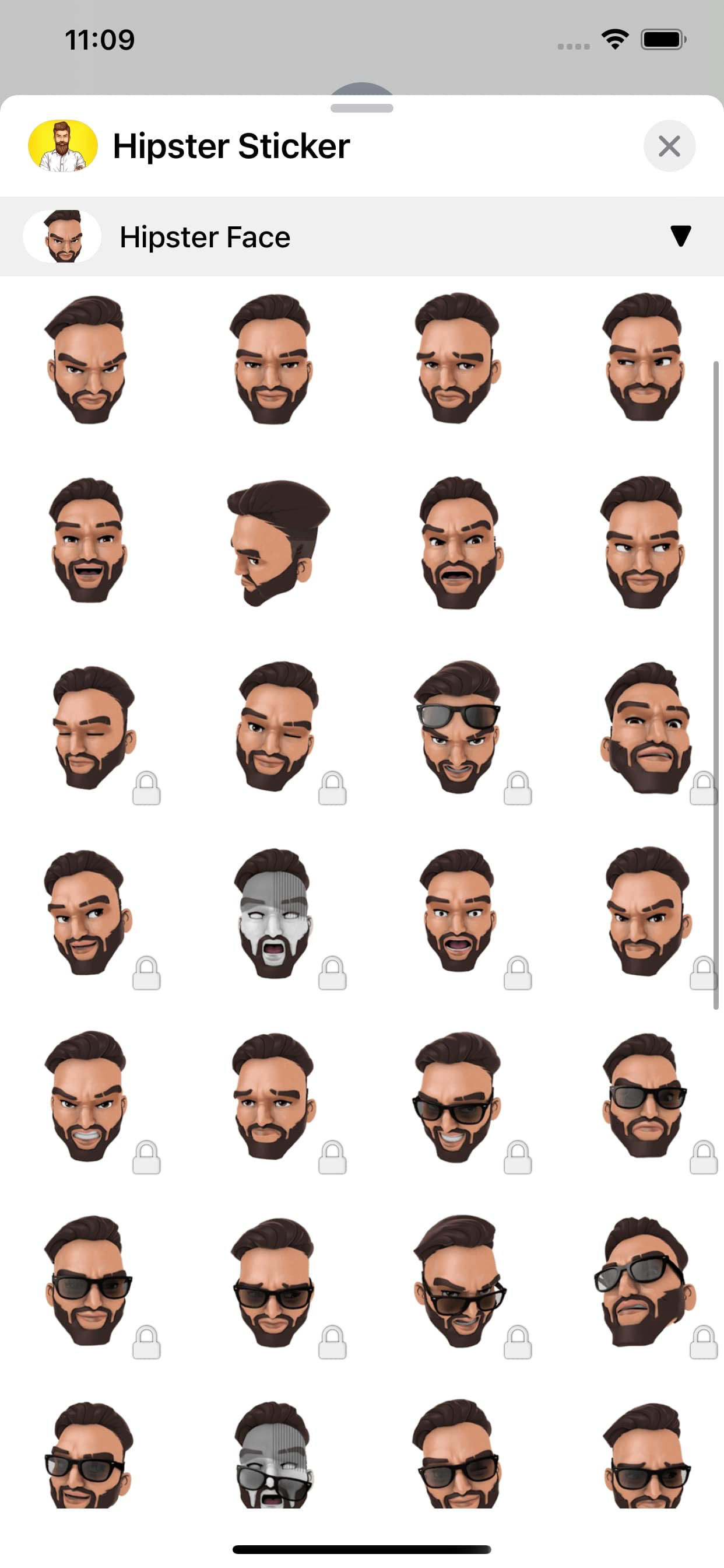 Hipster Sticker •