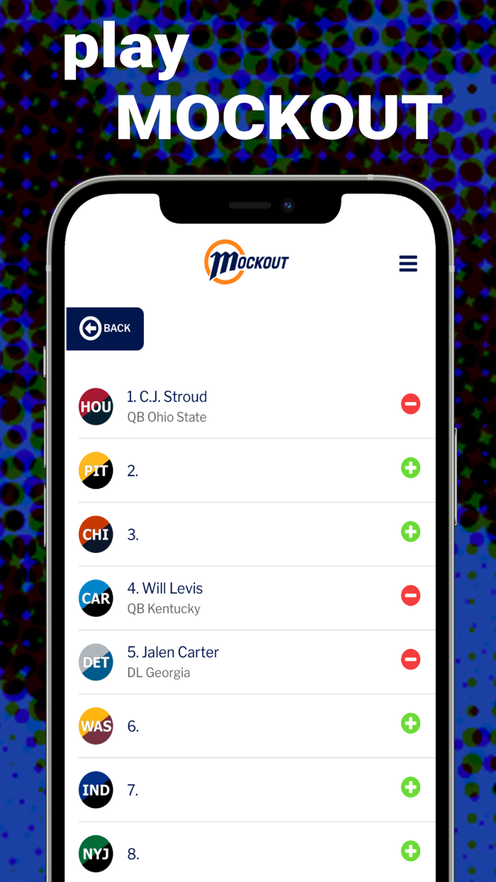 MockOut - NFL mock draft game