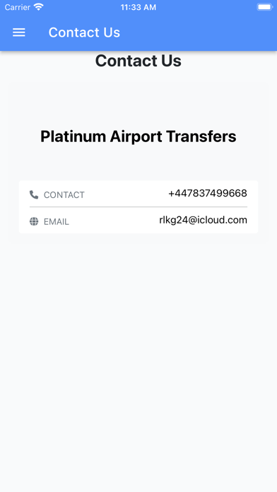 Platinum Airport Transfers Screenshot