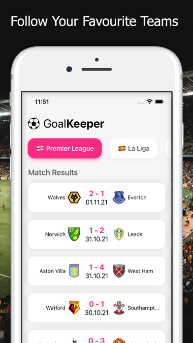 GoalKeeper - Football Scores Screenshot