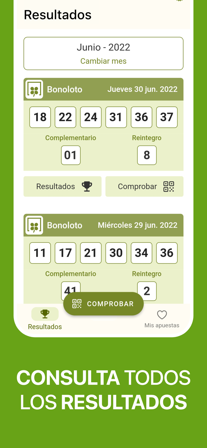 BONOLOTO Escaner y Resultados