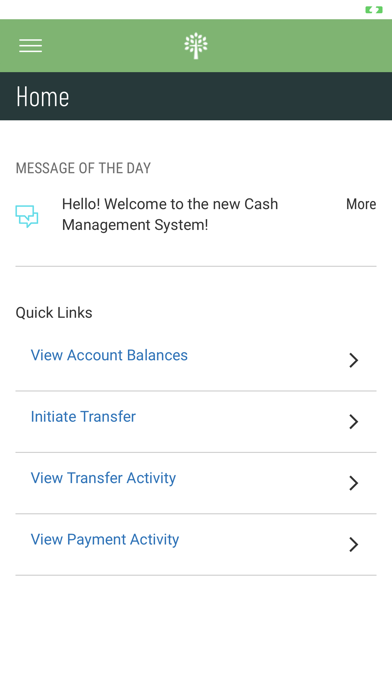 MyCCCU Premier Cash Management Screenshot