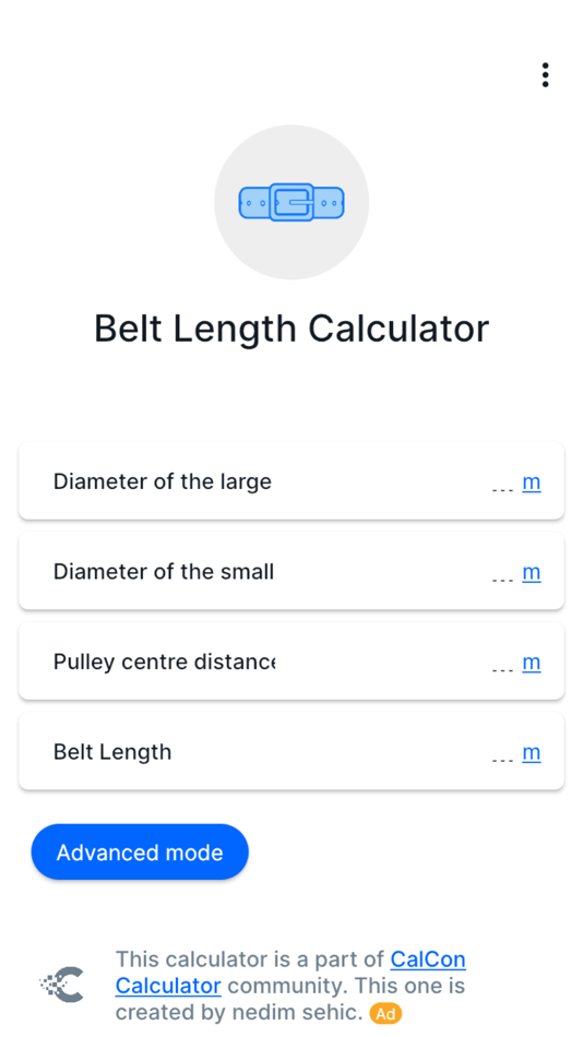 #1. Belt Length Calculator CalCon (iOS) 来自: Stage Coding