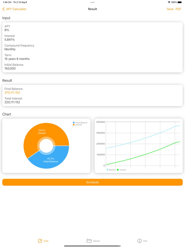 Apy calculator sales