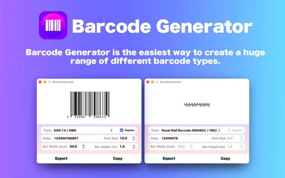 Barcode Generator / Creator - 3.2 - (macOS)