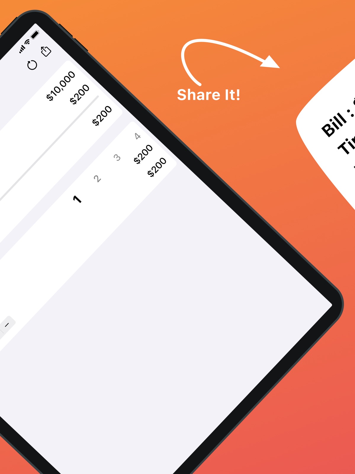 Tip Calculator & Split Bill % ipad screenshot 2