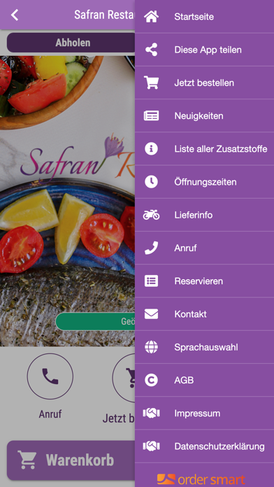 Safran Restaurant Gehrden Screenshot