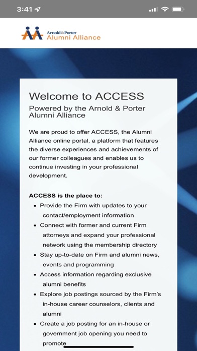 ACCESS Arnold & Porter Screenshot