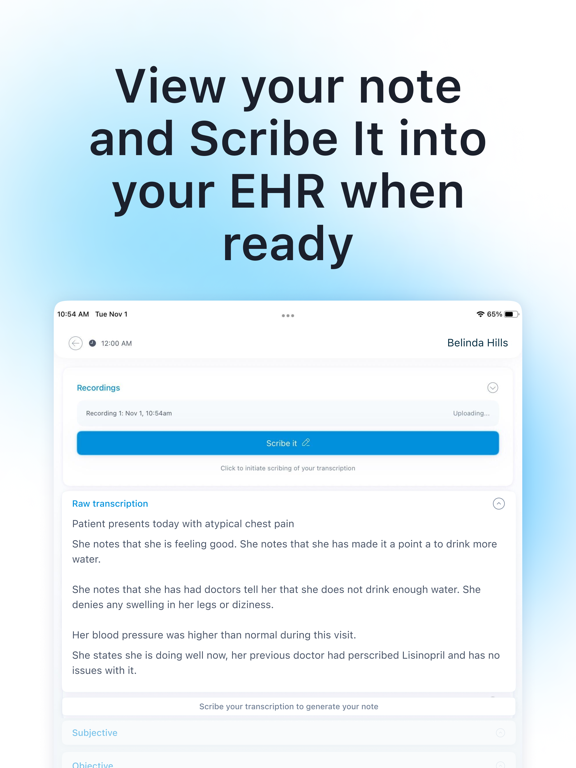 DeepScribe iPad screenshot 2 - Medical app