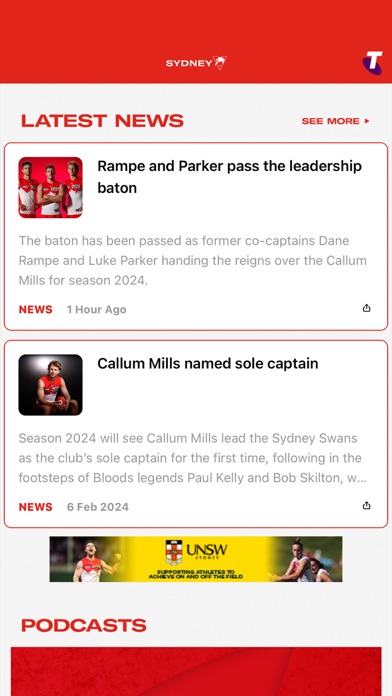 Sydney Swans Official App Screenshot