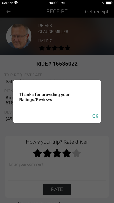 TaxiController Passenger Screenshot