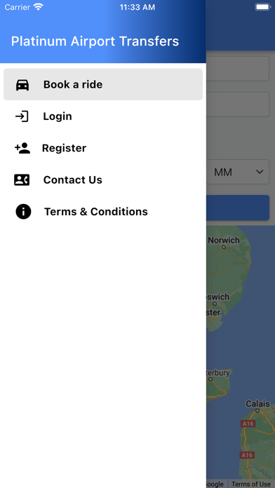 Platinum Airport Transfers Screenshot