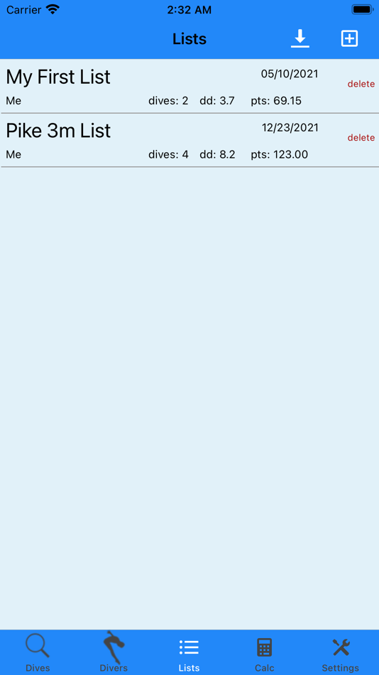 #5. Dive List (iOS) 来自: Scott Flory