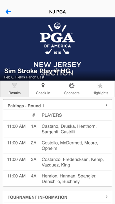 New Jersey Section PGA Screenshot