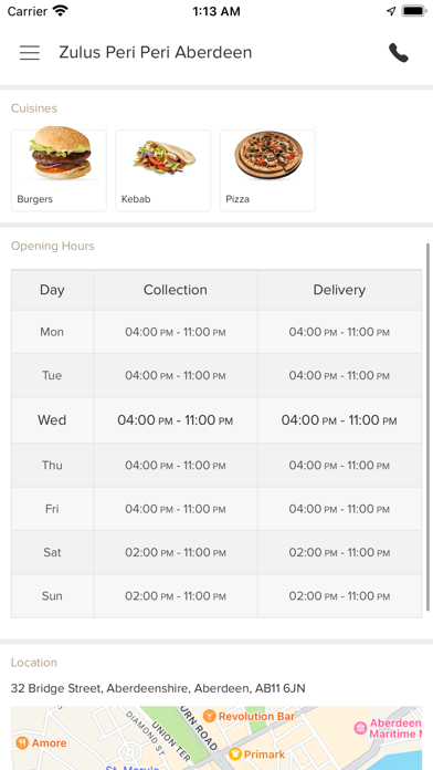 Zulus Peri Peri Aberdeen Screenshot