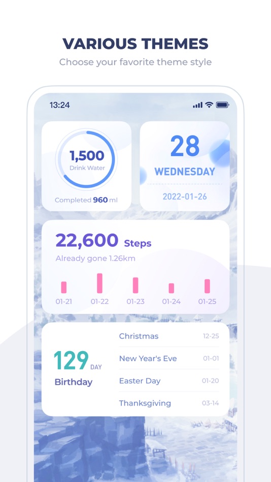 #3. Enjoy:Beautiful widgets (iOS) 由: Shanghai Lumeng Cultural Communication Co., Ltd.