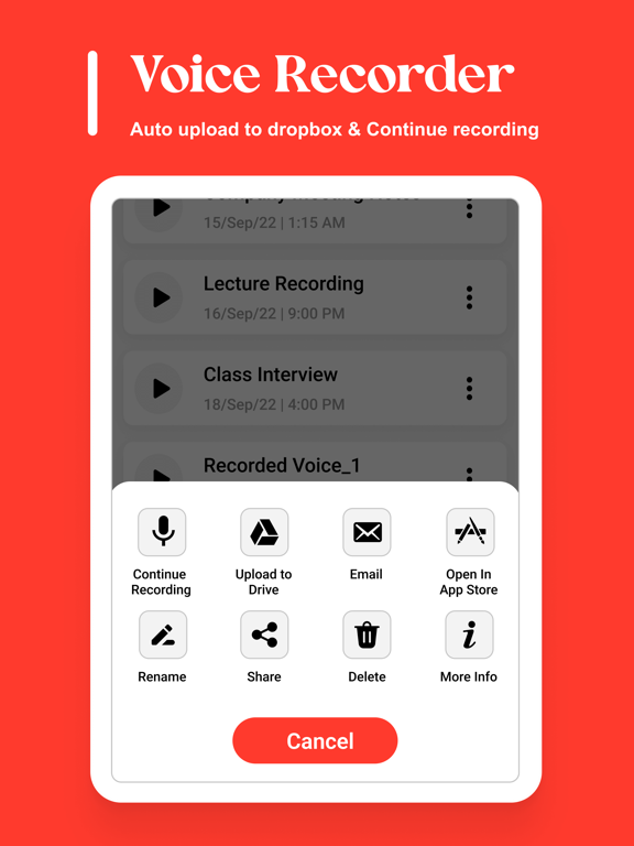 Voice Memo - Voice Recorder iPad screenshot 5 - Music app