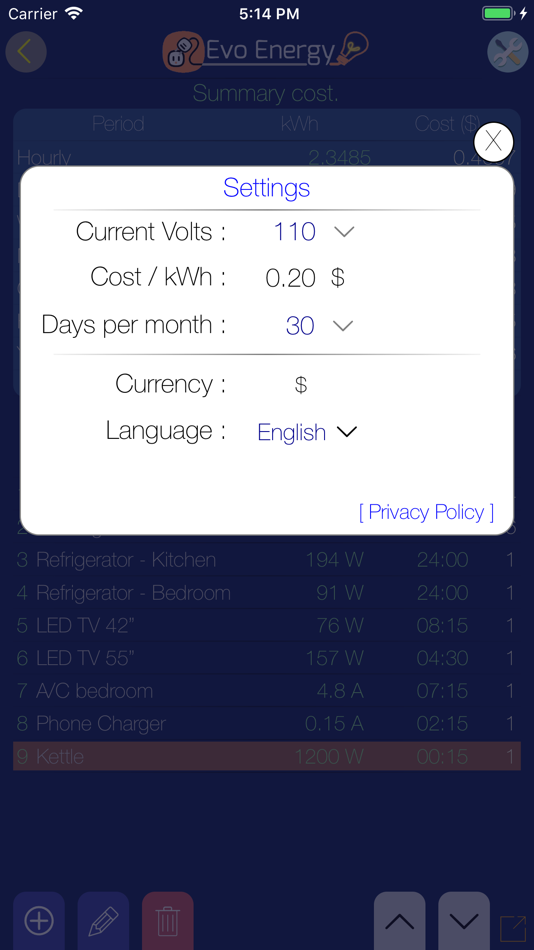 #4. Evo Energy - Cost Calculator (iOS) 게시자: Prakit Kunakronpalang